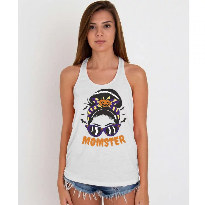 Momster Halloween Gift For Mom Women's Knotted Racerback Tank