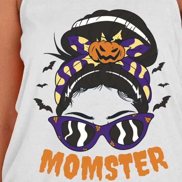 Momster Halloween Gift For Mom Women's Knotted Racerback Tank