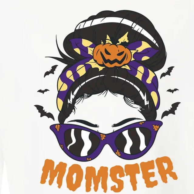 Momster Halloween Gift For Mom Cropped Pullover Crew