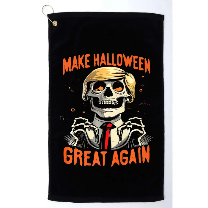 Make Halloween Great Again Donald Trump Funny Skeleton Platinum Collection Golf Towel