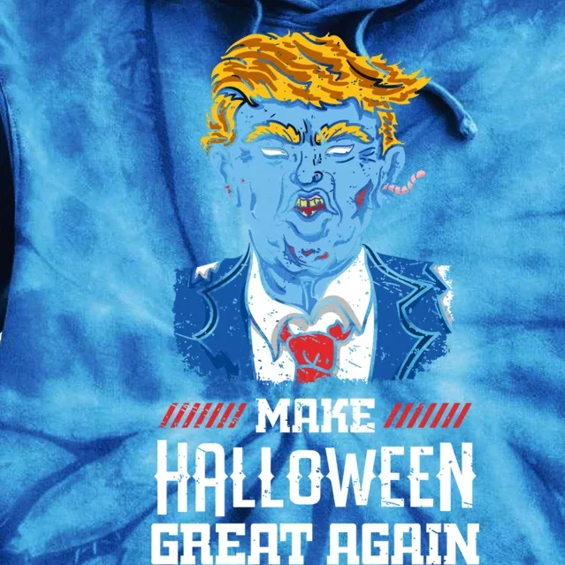 Make Halloween Great Again Donald Trump Zombie Funny Gift Tie Dye Hoodie