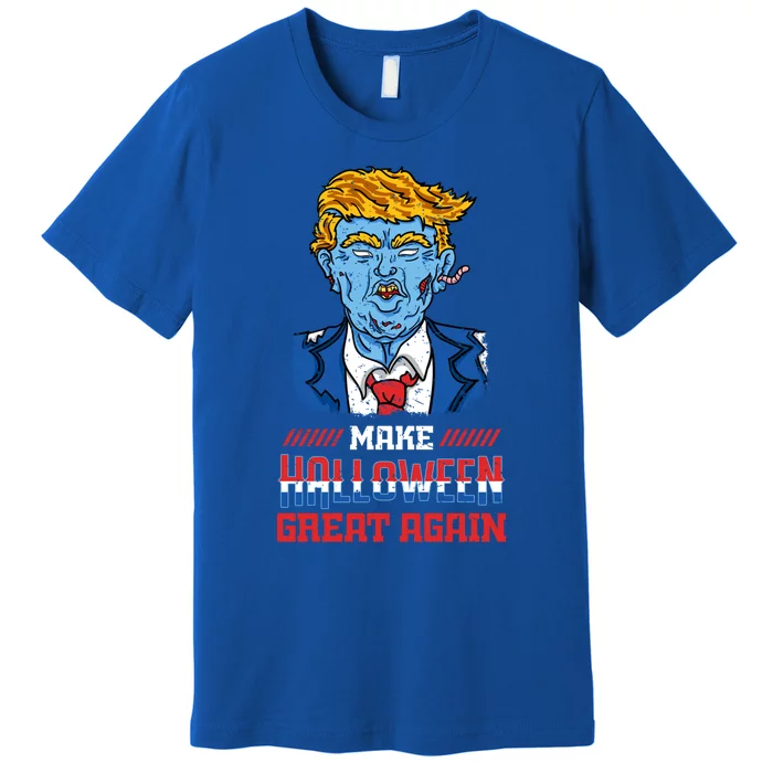 Make Halloween Great Again Funny Donald Trump Zombie Gift Premium T-Shirt