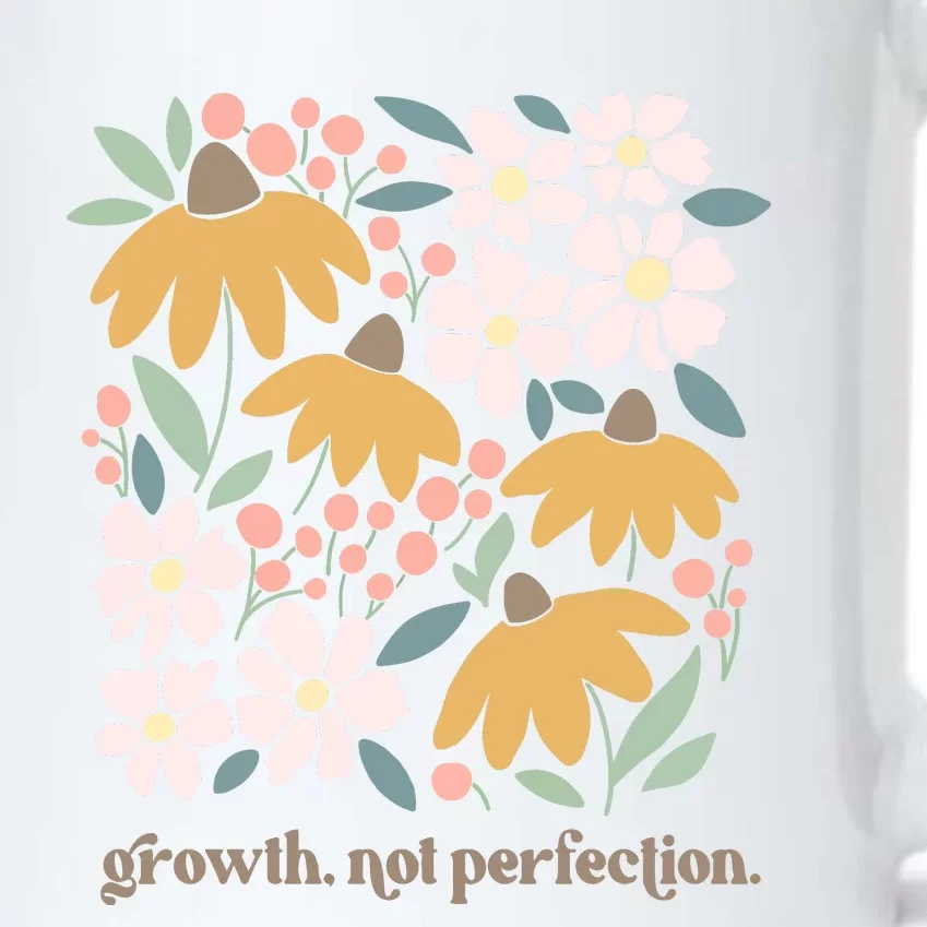 Mental Health Growth Not Perfection Black Color Changing Mug