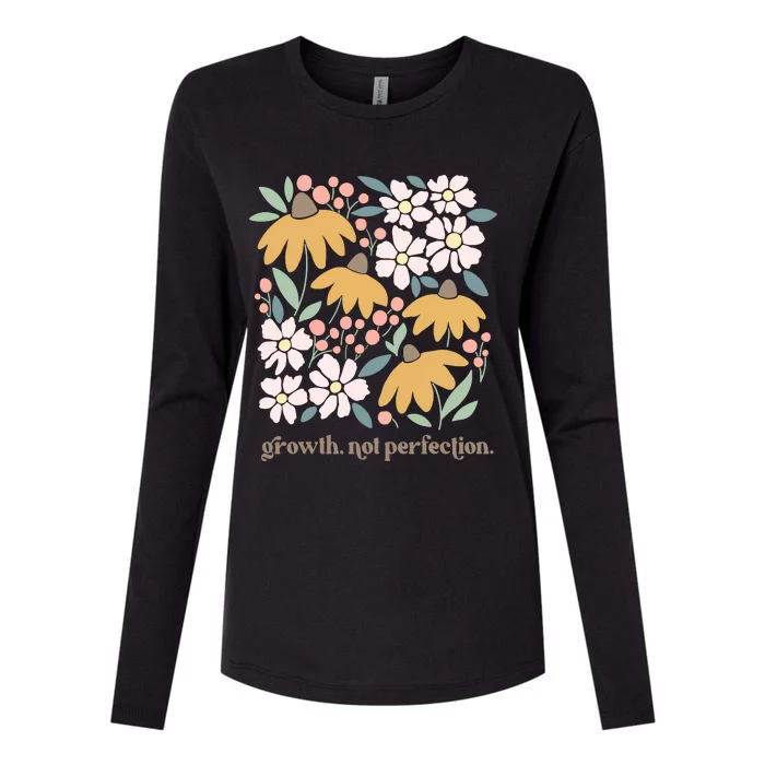 Mental Health Growth Not Perfection Womens Cotton Relaxed Long Sleeve T-Shirt