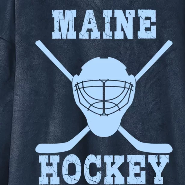 Maine Hockey Gift Hooded Wearable Blanket