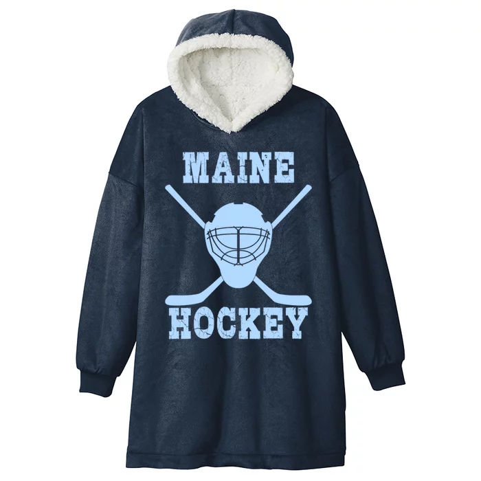 Maine Hockey Gift Hooded Wearable Blanket