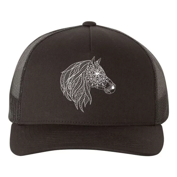 Mandala Horse Graphic Tee for  and Horse Lover Yupoong Adult 5-Panel Trucker Hat