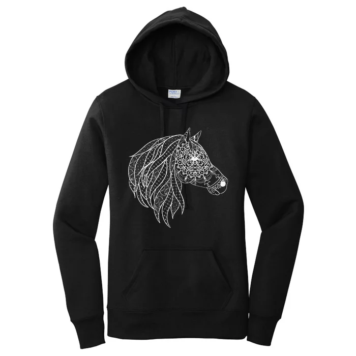 Mandala Horse Graphic Tee for  and Horse Lover Women's Pullover Hoodie