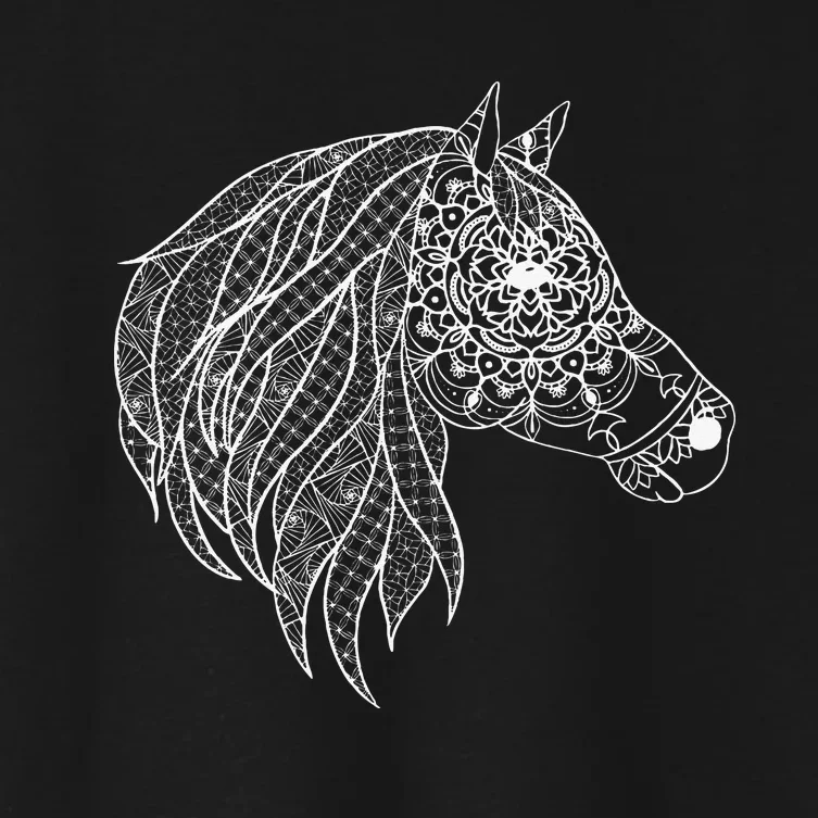 Mandala Horse Graphic Tee for  and Horse Lover Women's Crop Top Tee