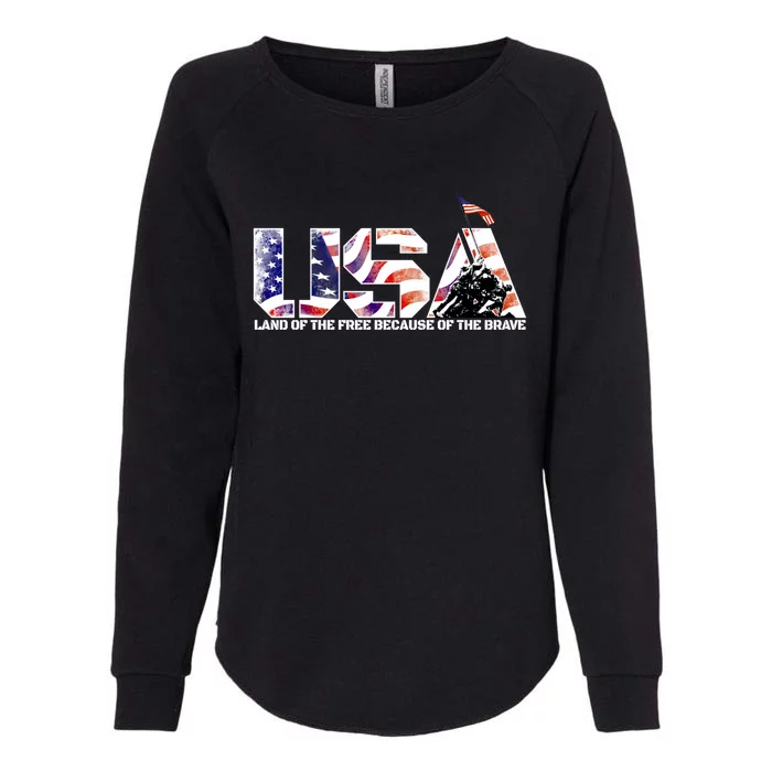 Military Humor Gift Land Of The Free And The Home Of The Brave Gift Womens California Wash Sweatshirt