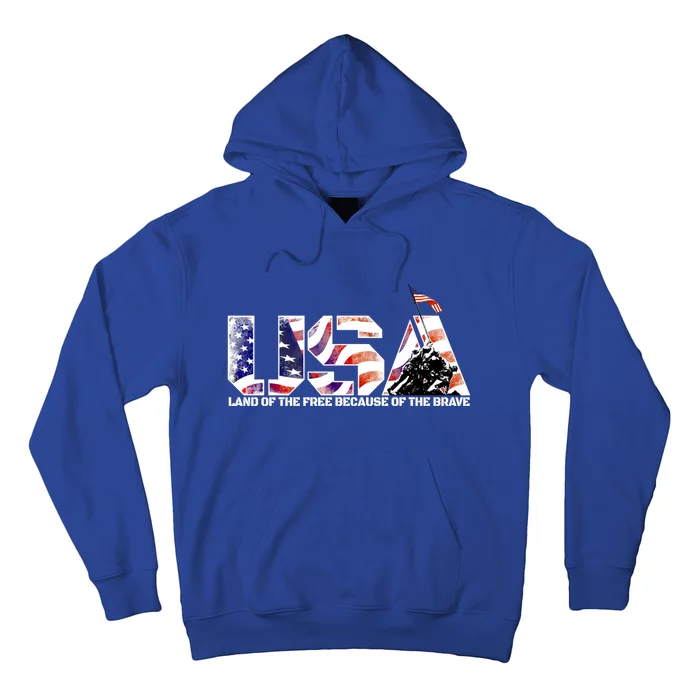 Military Humor Gift Land Of The Free And The Home Of The Brave Gift Hoodie