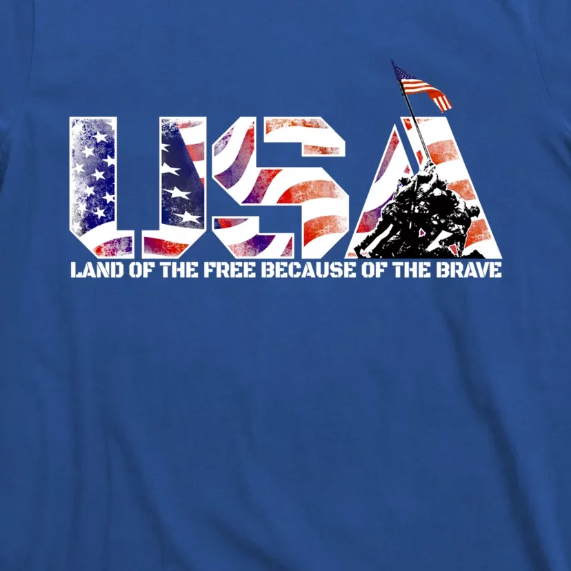 Military Humor Gift Land Of The Free And The Home Of The Brave Gift T-Shirt