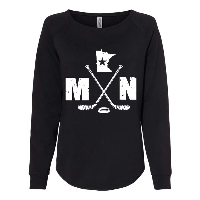 Mn Hockey Gift The State Of Ice Hockey Gift Womens California Wash Sweatshirt