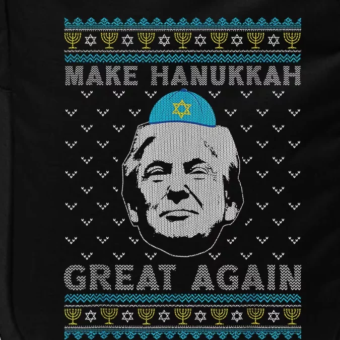 Make Hanukkah Great Again Trump Jewish Ugly Chanukah Sweater Impact Tech Backpack