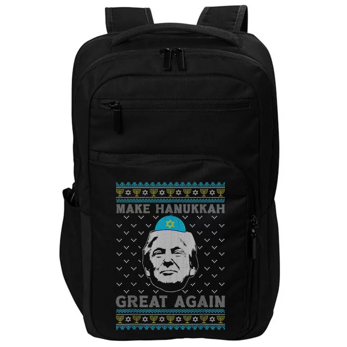 Make Hanukkah Great Again Trump Jewish Ugly Chanukah Sweater Impact Tech Backpack