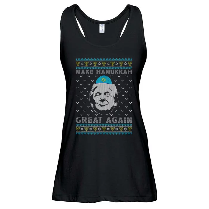 Make Hanukkah Great Again Trump Jewish Ugly Chanukah Sweater Ladies Essential Flowy Tank