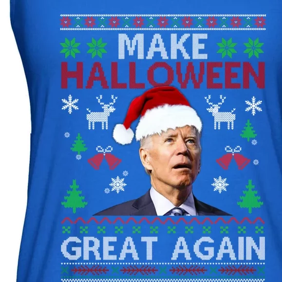 Make Halloween Great Again Santa Joe Biden Ugly Christmas Meaningful Gift Ladies Essential Flowy Tank