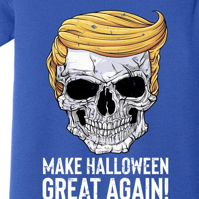 Make Halloween Great Again Funny Trump Funny Gift Skull Gift Baby Bodysuit