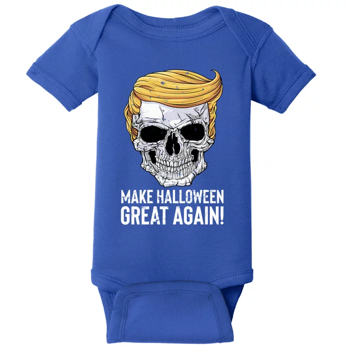 Make Halloween Great Again Funny Trump Funny Gift Skull Gift Baby Bodysuit