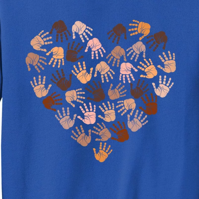 Melanin Hands Heart Diversity Black Pride Gift Tall Sweatshirt