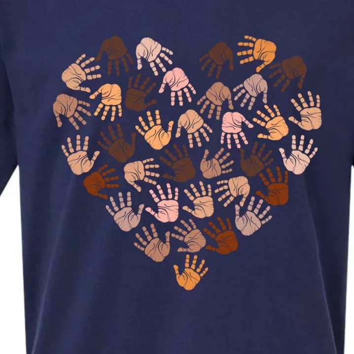 Melanin Hands Heart Diversity Black Pride Gift Sueded Cloud Jersey T-Shirt