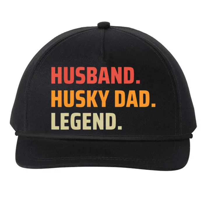 Men Husband Husky Dad Legend Siberian Huskies Dog Dad Father Snapback Five-Panel Rope Hat