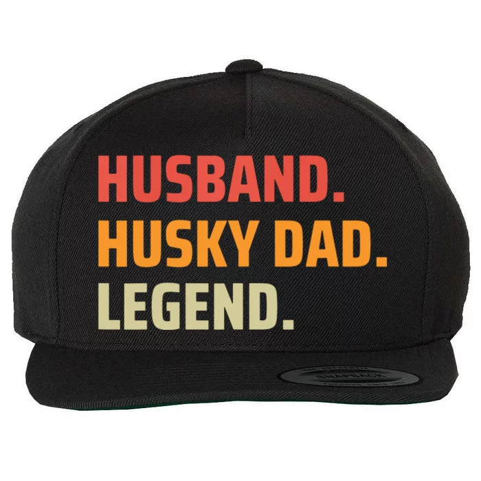 Men Husband Husky Dad Legend Siberian Huskies Dog Dad Father Wool Snapback Cap