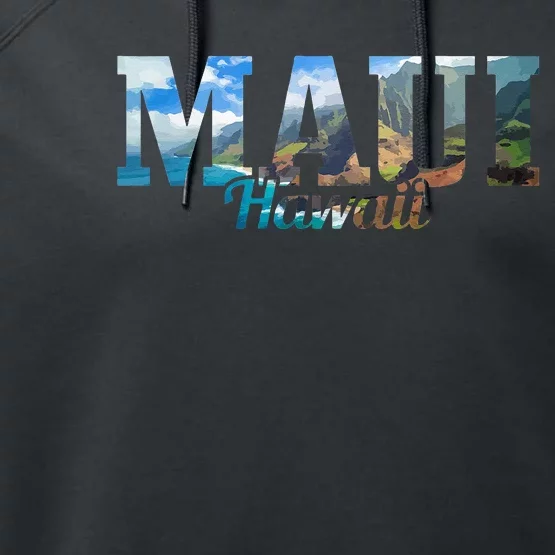 Maui Hawaii Hawaiian Islands Surf Surfing Surfer Gift Performance Fleece Hoodie