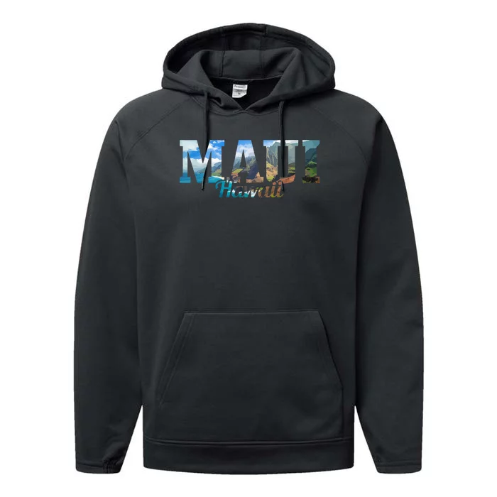 Maui Hawaii Hawaiian Islands Surf Surfing Surfer Gift Performance Fleece Hoodie