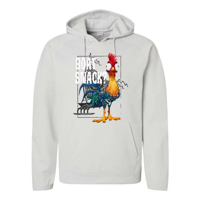 Moana Hei Hei Boat Snack Vintage Style Poster Performance Fleece Hoodie