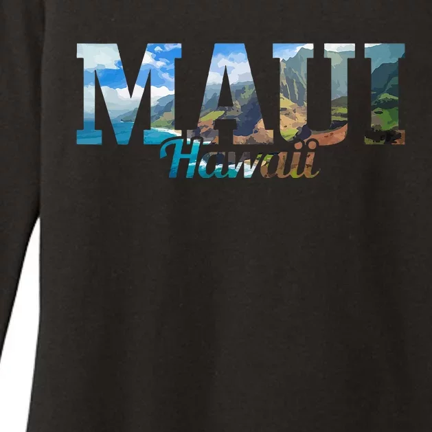 Maui Hawaii Hawaiian Islands Surf Surfing Surfer Gift Womens CVC Long Sleeve Shirt