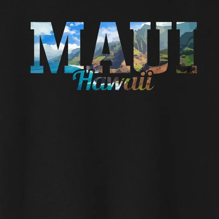 Maui Hawaii Hawaiian Islands Surf Surfing Surfer Gift Women's Crop Top Tee