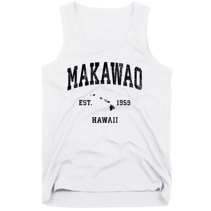 Makawao Hawaii Hi Vintage Established Athletic Sports Design Tank Top