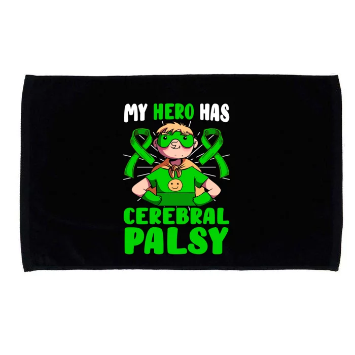 My Hero Has Cerebral Palsy Patient Cp Green Awareness Ribbon Great Gift Microfiber Hand Towel