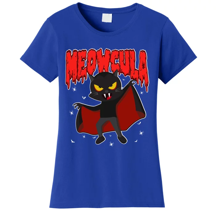 Meowcula Halloween Horror Vampire Cute Dracula Cat Gift Women's T-Shirt