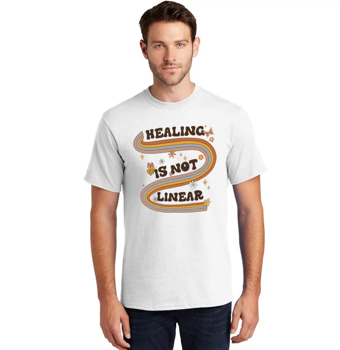 Mental Health Healing Is Not Linear Therapy Tall T-Shirt