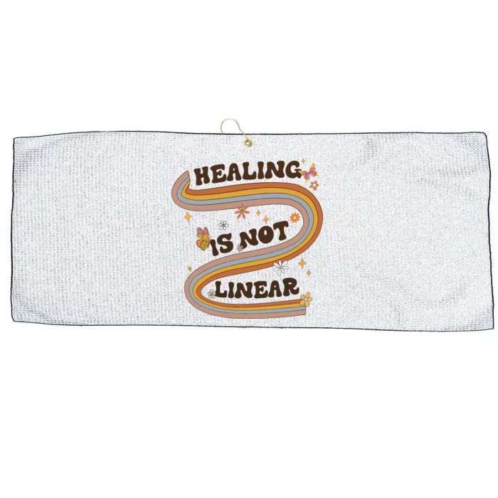 Mental Health Healing Is Not Linear Therapy Large Microfiber Waffle Golf Towel