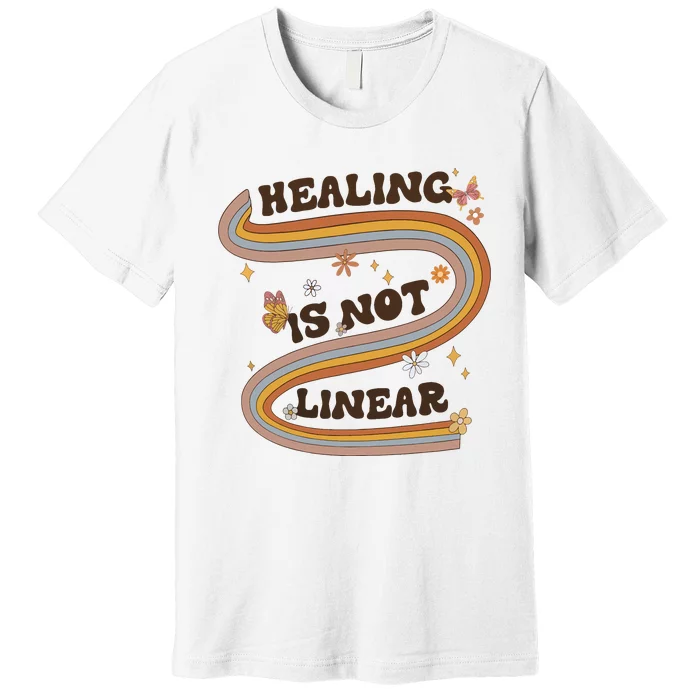 Mental Health Healing Is Not Linear Therapy Premium T-Shirt