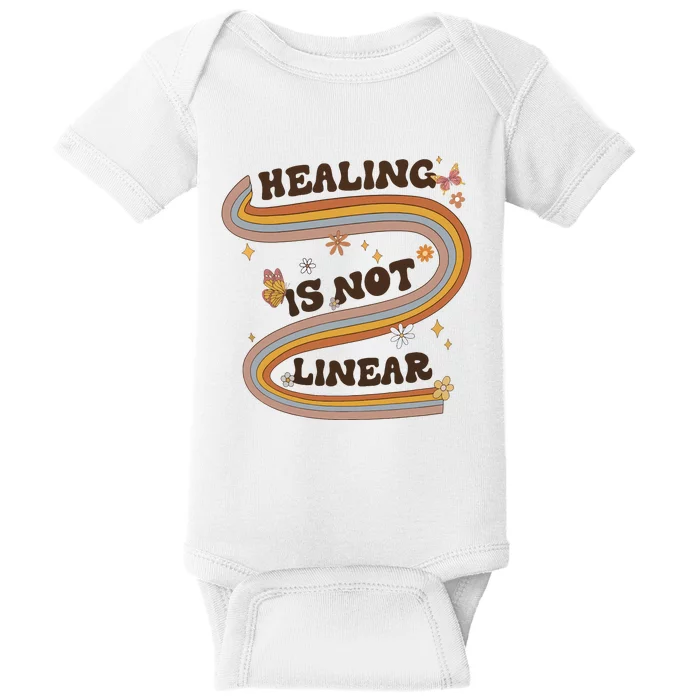 Mental Health Healing Is Not Linear Therapy Baby Bodysuit