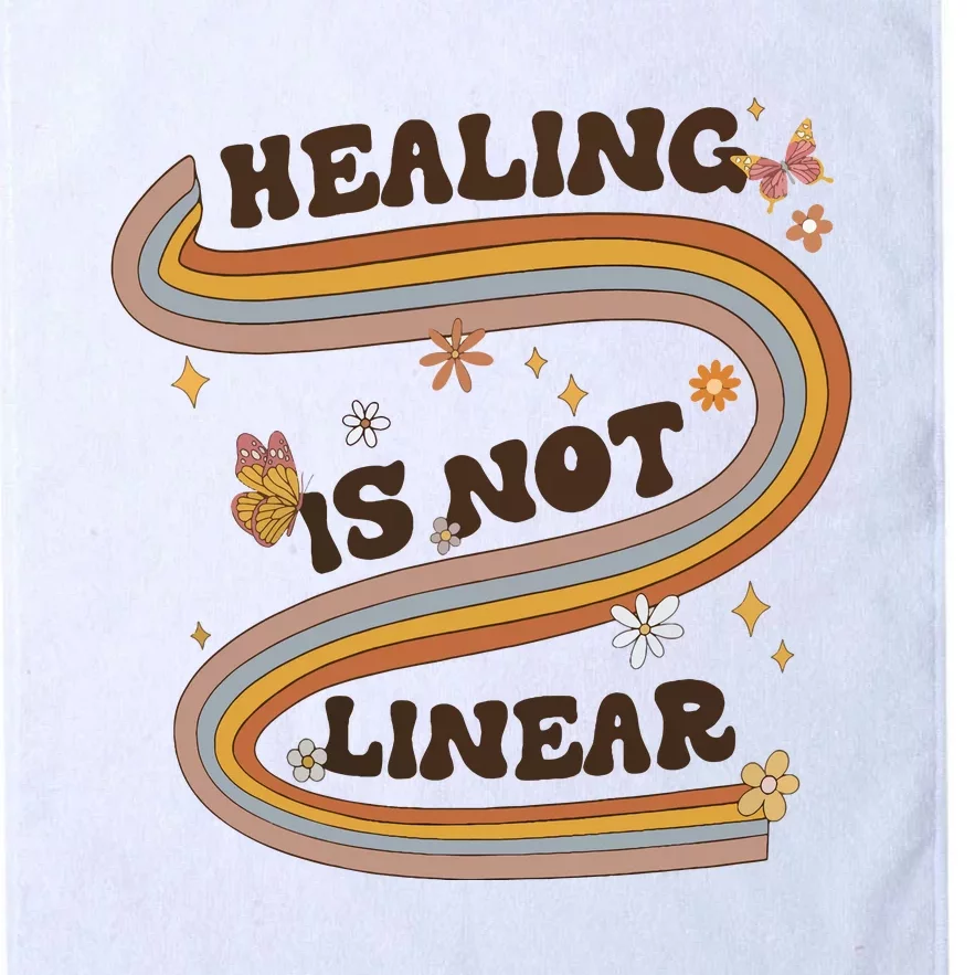 Mental Health Healing Is Not Linear Therapy Platinum Collection Golf Towel