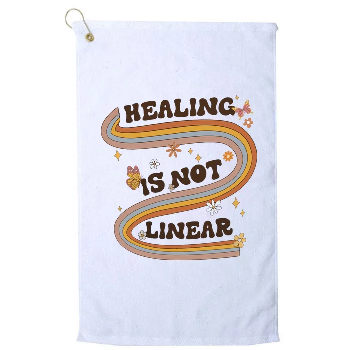 Mental Health Healing Is Not Linear Therapy Platinum Collection Golf Towel