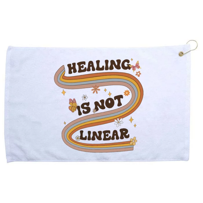 Mental Health Healing Is Not Linear Therapy Grommeted Golf Towel