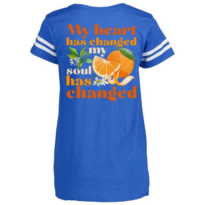 My Heart Has Changed My Soul Has Changed Front & Back Front & Back Enza Ladies Jersey Football T-Shirt