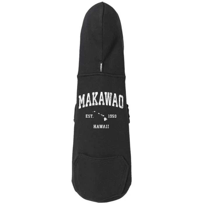 Makawao Hawaii Hi Vintage Athletic Sports Doggie 3-End Fleece Hoodie