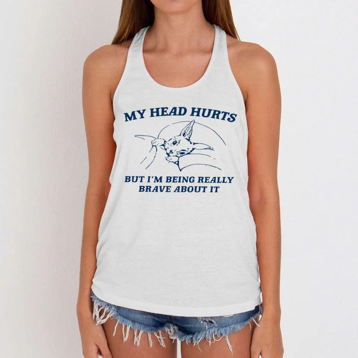 My Head Hurts But IM Being Brave Women's Knotted Racerback Tank