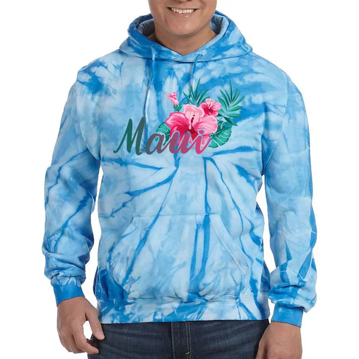 Maui Hawaii Hibiscus Flowers Hawaiian Tie Dye Hoodie