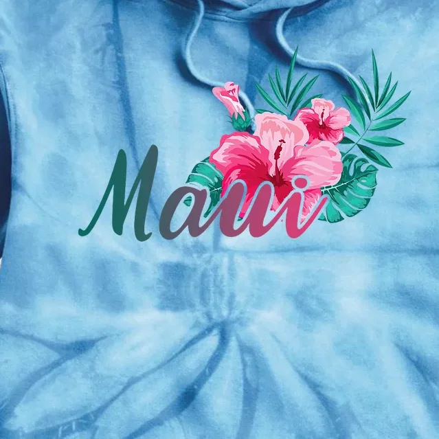 Maui Hawaii Hibiscus Flowers Hawaiian Tie Dye Hoodie