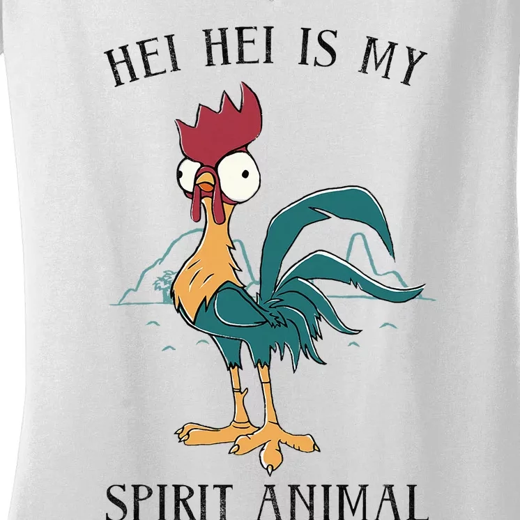 Moana Hei Hei Is My Spirit Animal Portrait Women's V-Neck T-Shirt