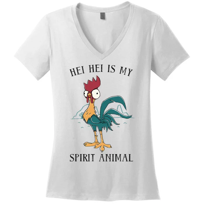 Moana Hei Hei Is My Spirit Animal Portrait Women's V-Neck T-Shirt