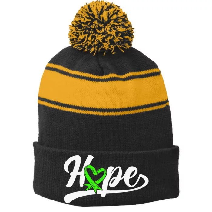 Mental Health Hope Mental Health Awareness Stripe Pom Pom Beanie